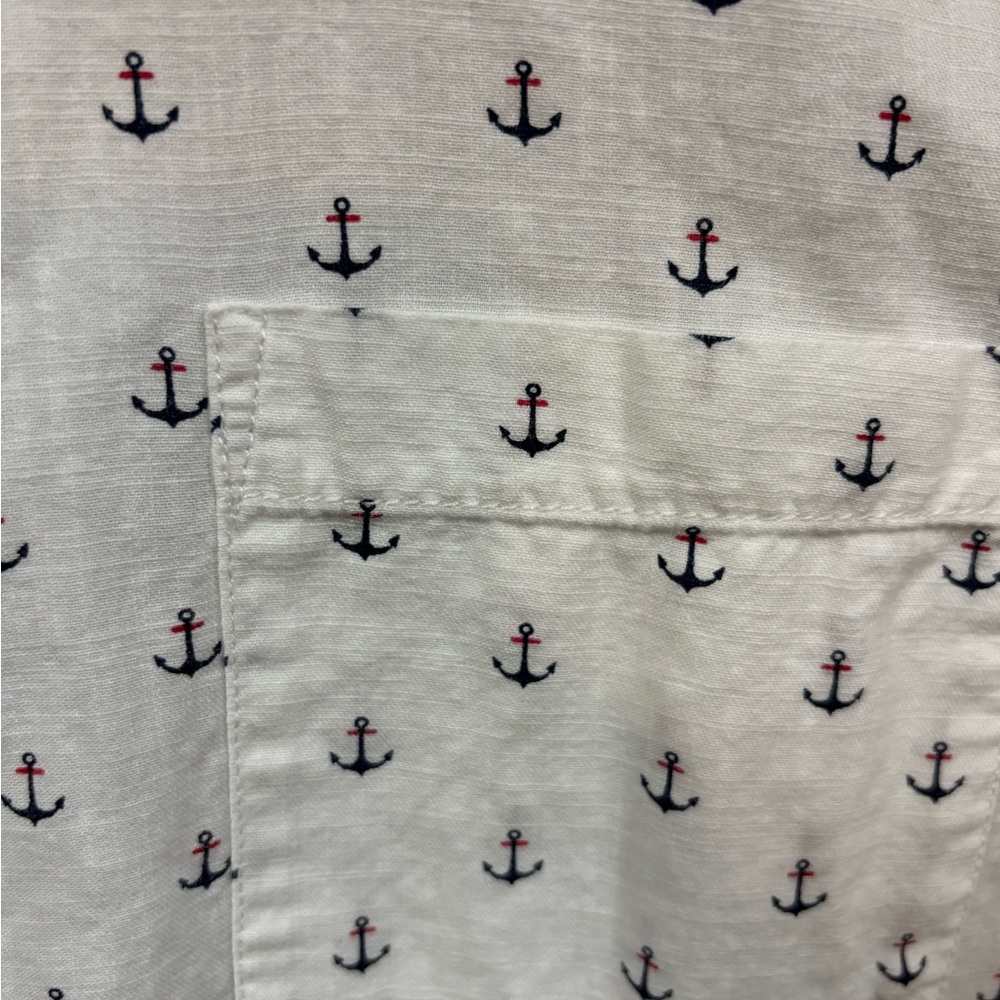 On The Road Anchor Button-Up Shirt Men’s Large Slim Fit - Picture 3 of 7